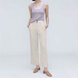 Everlane bone cream organic cotton wide leg crop pants nwt